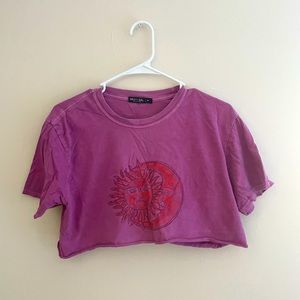 Pink Nasty Gal cropped tshirt. Size medium but fits like a small